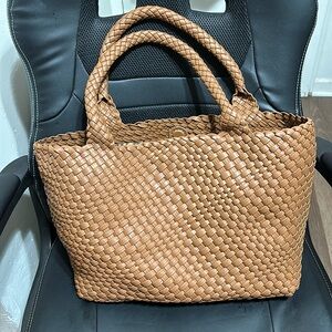 Woven Tote Bag Vegan Leather